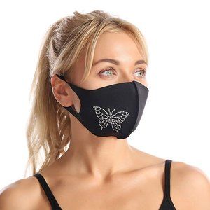 3D COOLING RHINESTONE BUTTERFLY FASHION MASK